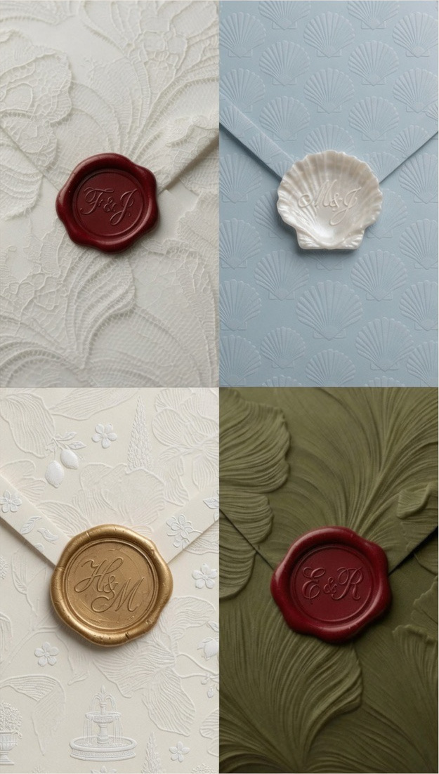 Custom wax-seal envelope designs